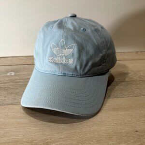 Adidas Hat Womens Adjustable Strapback Baby Blue Baseball Cap Trefoil Logo